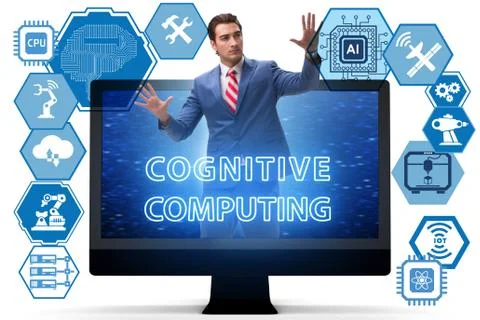 Cognitive computing concept as modern technology 스톡 사진