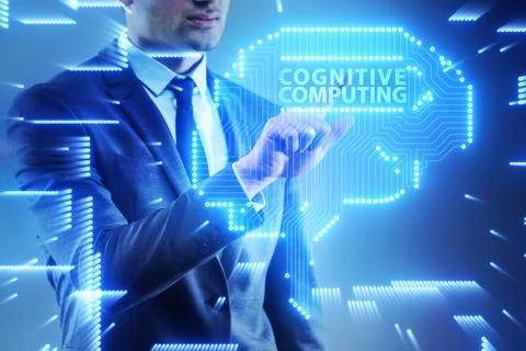 Cognitive computing concept as modern technology Stockfoto's