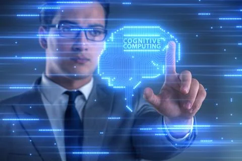 Cognitive computing concept as modern technology Stockfoto's