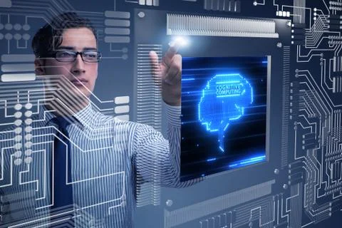 Cognitive computing concept as modern technology 스톡 사진