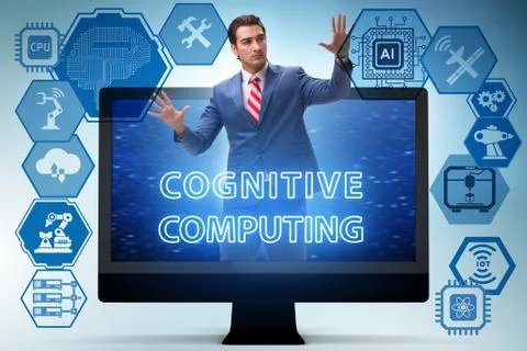 Cognitive computing concept as modern technology Stockfoto's