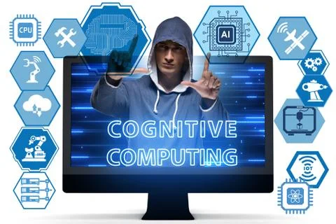 Cognitive computing concept as modern technology Stockfoto's