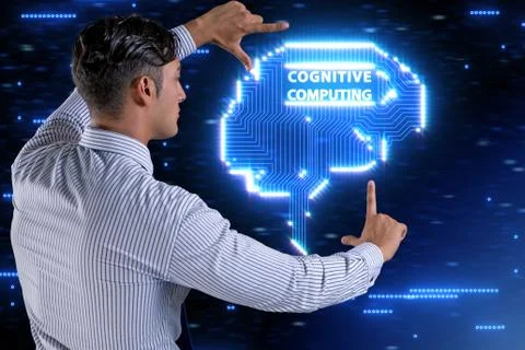 Cognitive computing concept as modern technology 스톡 사진