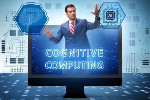 Cognitive computing concept as modern technology Stockfoto's