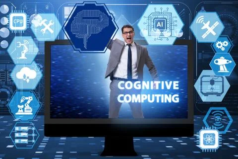 Cognitive computing concept as modern technology 스톡 사진