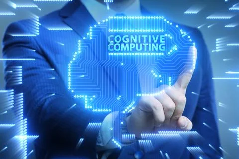 Cognitive computing concept as modern technology Stock Photos