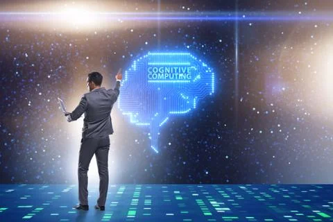 Cognitive computing concept as modern technology Stock Photos