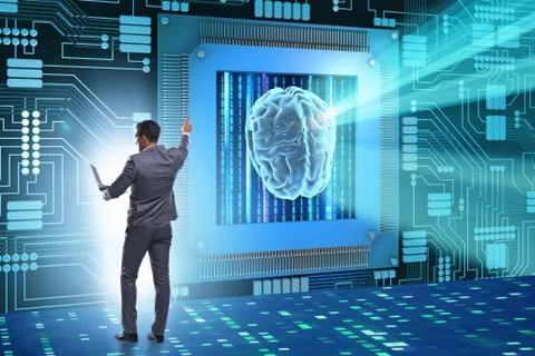 Cognitive computing concept as modern technology Stockfoto's