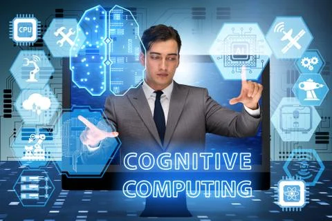 Cognitive computing concept as modern technology Stock Photos