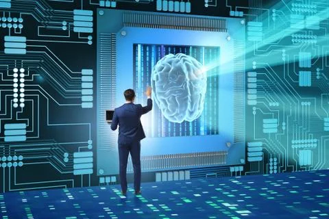 Cognitive computing concept as modern technology Stockfoto's