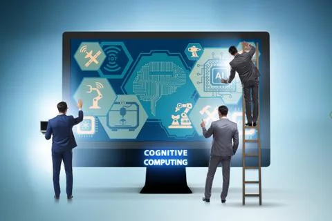 Cognitive computing concept as modern technology 库存照片