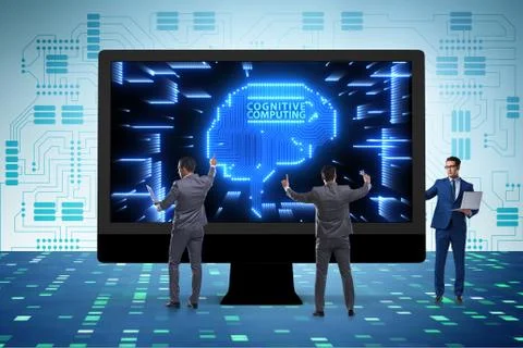 Cognitive computing concept as modern technology Stockfoto's