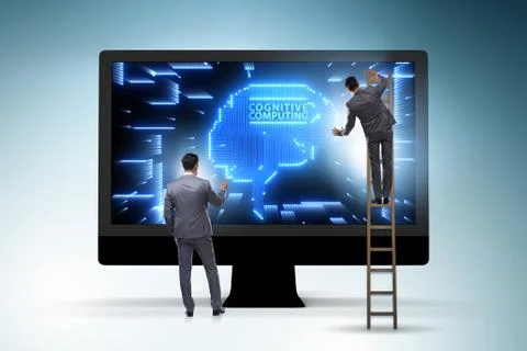 Cognitive computing concept as modern technology Stockfoto's