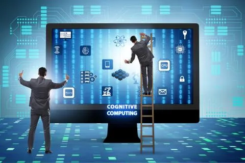 Cognitive computing concept as modern technology 스톡 사진