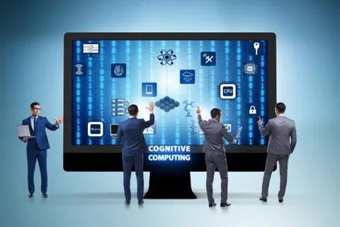 Cognitive computing concept as modern technology Stockfoto's