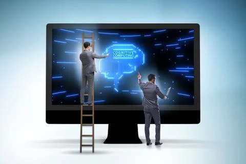 Cognitive computing concept as modern technology Stockfoto's