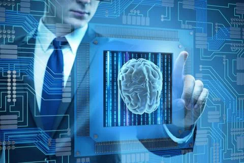 Cognitive computing concept as modern technology Stockfoto's