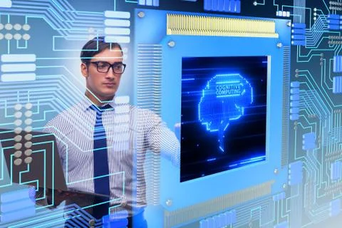 Cognitive computing concept as modern technology 库存照片