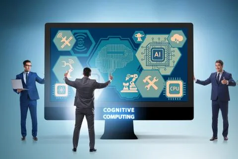 Cognitive computing concept as modern technology Stockfoto's