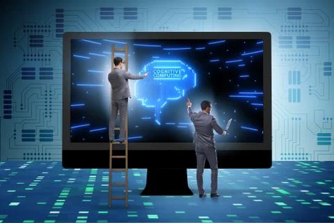 Cognitive computing concept as modern technology Stockfoto's