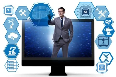 Cognitive computing concept as modern technology Stock Photos