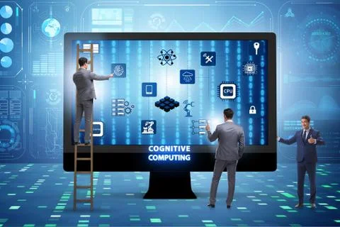 Cognitive computing concept as modern technology Stockfoto's