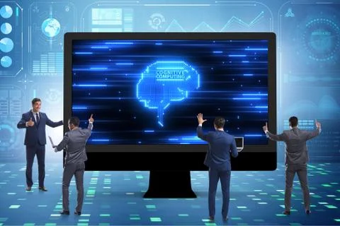 Cognitive computing concept as modern technology Stock Photos
