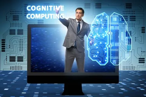 Cognitive computing concept as modern technology Stockfoto's
