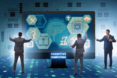 Cognitive computing concept as modern technology Stock Photos