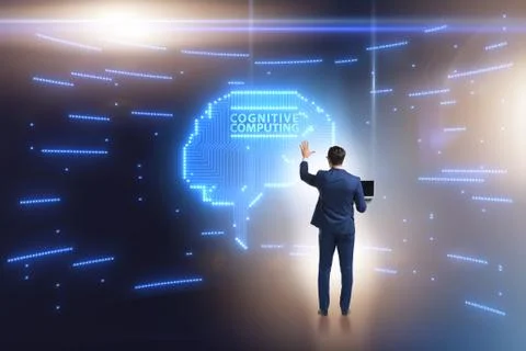 Cognitive computing concept as modern technology Stockfoto's