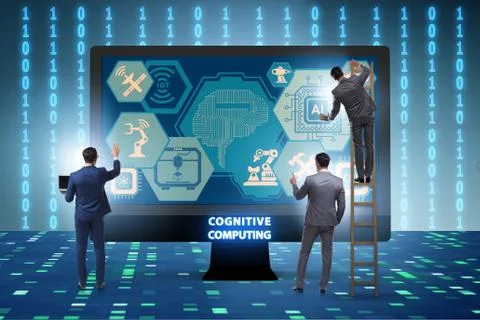 Cognitive computing concept as modern technology Stockfoto's