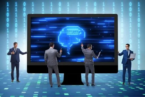 Cognitive computing concept as modern technology Stock Photos