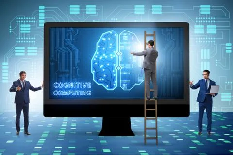 Cognitive computing concept as modern technology Stockfoto's
