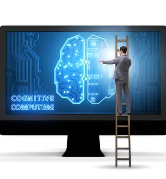 Cognitive computing concept as modern technology Stock Photos