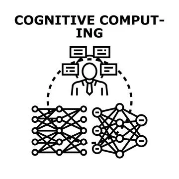 Cognitive computing process understanding data artificial intelligence Stock Illustration