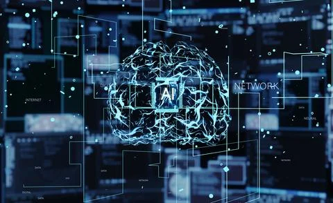 Cognitive computing replicating brain Illustrazione stock