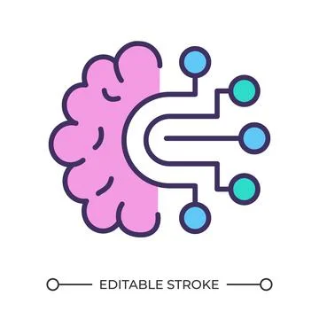 Cognitive computing RGB color icon Stock Illustration
