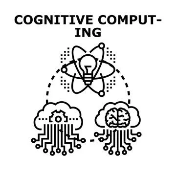 Cognitive computing technology developing artificial intelligence ideas Stockillustratie