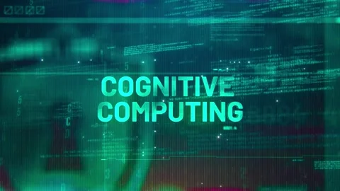 Cognitive Computing Word on High Technology Futuristic Background Video stock 341306065