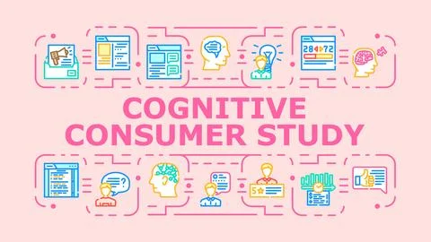Cognitive consumer study banner icon vector illustration Stockillustratie