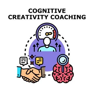 Cognitive creativity coaching developing new ideas concept Stock Illustration