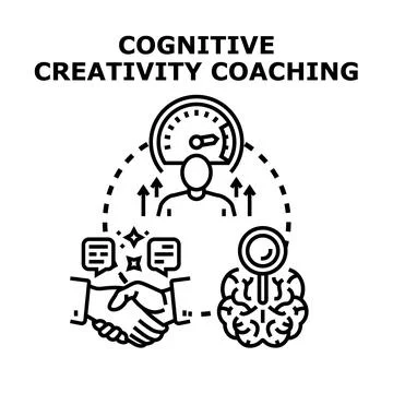 Cognitive creativity coaching developing new ideas concept Stock Illustration