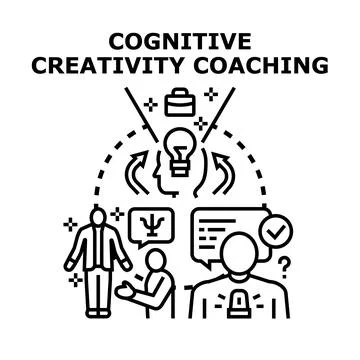 Cognitive creativity coaching process developing new ideas Ilustração Stock