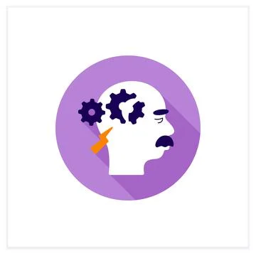 Cognitive deficits flat icon Stock Illustration