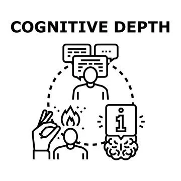 Cognitive depth exploring abstract thinking and deep knowledge Stock Illustration