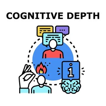 Cognitive depth exploring abstract thinking and deep knowledge 库存插图
