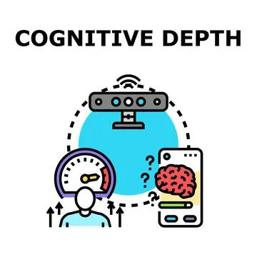 Cognitive depth technology measuring human brain activity Stock Illustration