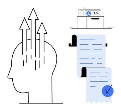 Cognitive Development and Career Growth through Effective Resume Building Stock Illustration