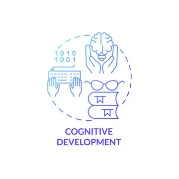 Cognitive development blue gradient concept icon Stock Illustration