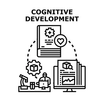 Cognitive development process learning science research Stockillustratie